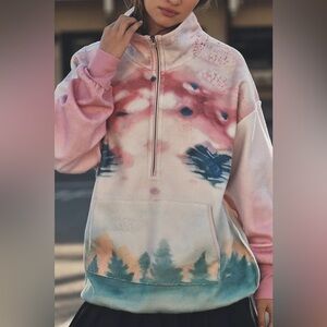 NWT Anthropologie PILCRO HALF-ZIP PULLOVER SWEATSHIRT. Size Small